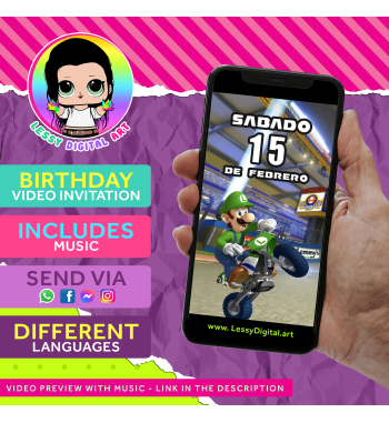 mario kart video invitation birthday video invitacion mario bros cumpleaños