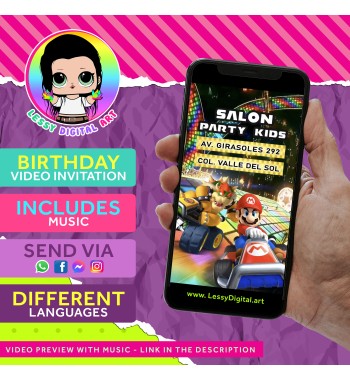 mario kart video invitation birthday video invitacion mario bros cumpleaños