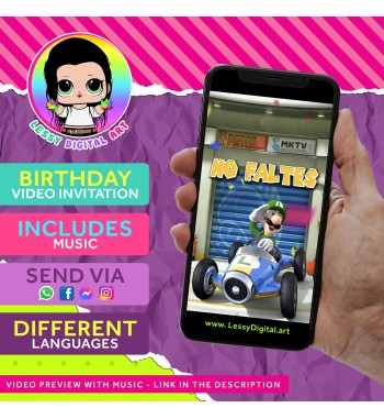 mario kart video invitation birthday video invitacion mario bros cumpleaños