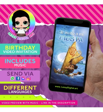 Video invitación de bebe moana cumpleaños baby moana video invitation