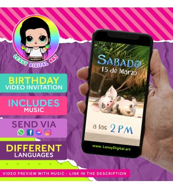 Video invitación de bebe moana cumpleaños baby moana video invitation