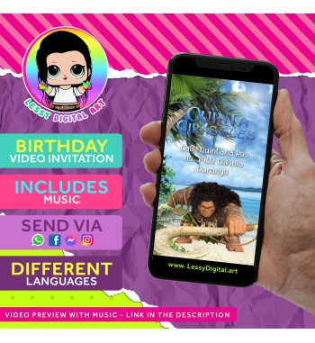 Video invitación de bebe moana cumpleaños baby moana video invitation