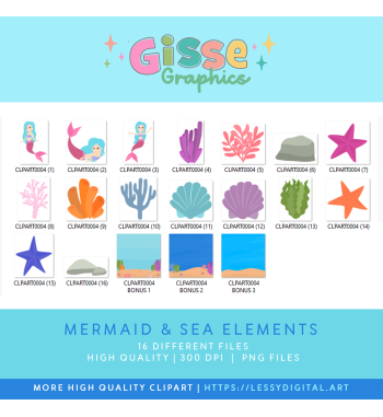 Mermaid png sea elements clipart ser transparent