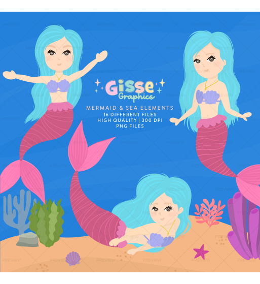 Mermaid png sea elements clipart ser transparent Mermaid png sea elements clipart ser transparent