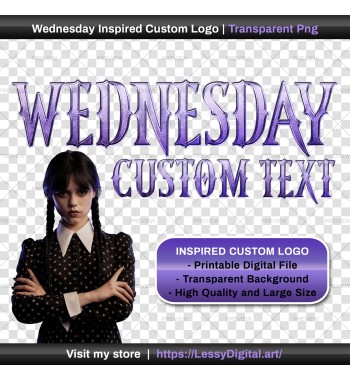 wednesday custom logo personalizado merlina miercoles png clipart