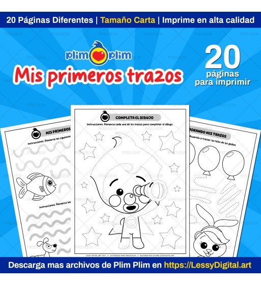 plim plim hojas de trazos para imprimir material didactico preescolar mis primeros trazos