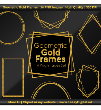 geometric gold frames clipart marcos en png fondo transparente