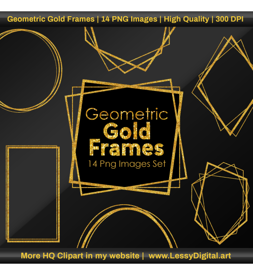 geometric gold frames clipart marcos en png fondo transparente