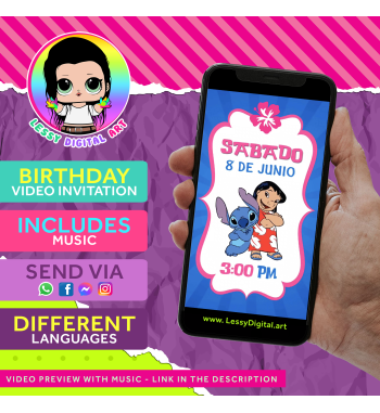 video invitacion de lilo y stitch invitation