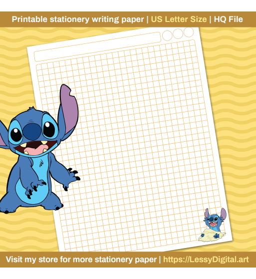 Stitch printable stationery writing paper lined pages