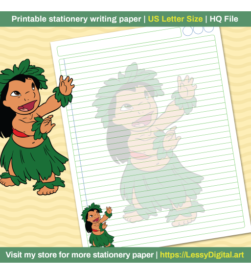 Stitch printable stationery writing paper lined pages