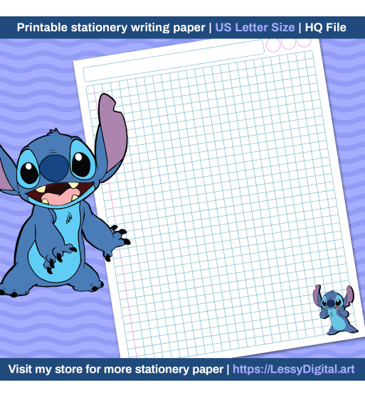 Stitch printable stationery writing paper lined pages