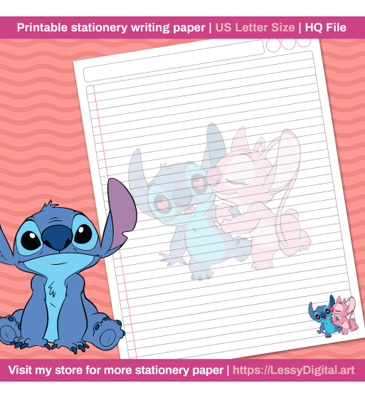 Stitch printable stationery writing paper lined page
