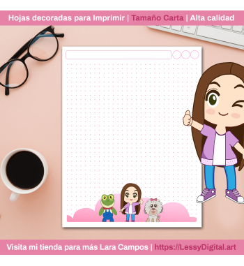 Lara campos hojas decoradas imprimibles rhenne la rana rene