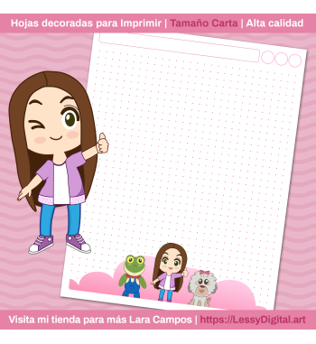 Lara campos hojas decoradas imprimibles rhenne la rana rene