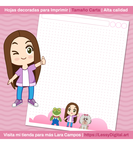 Lara campos hojas decoradas imprimibles rhenne la rana rene