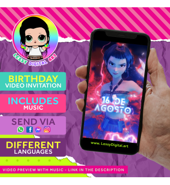 video invitacion kpop demon hunters cazadoras de demonios fiesta