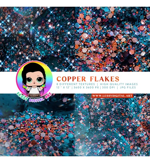 blue large texture orange glitter magic