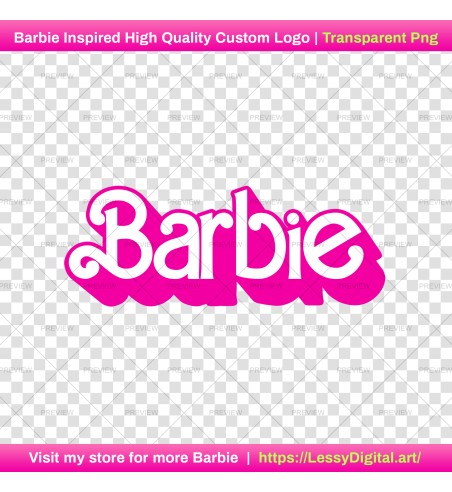 Barbie inspired custom logo | Printable png file