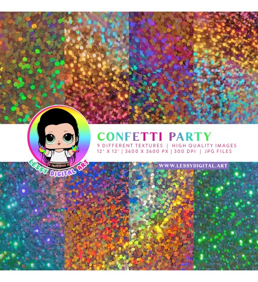 confetti large textures rainbow glitter