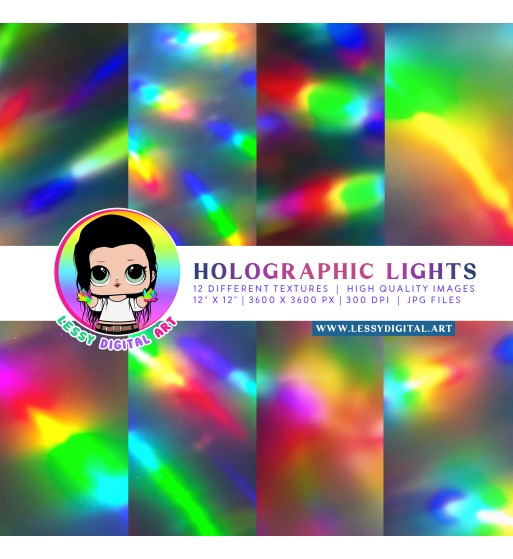 holographic light textures large colorful rainbow