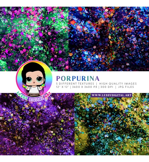 purpurina glitter large textures