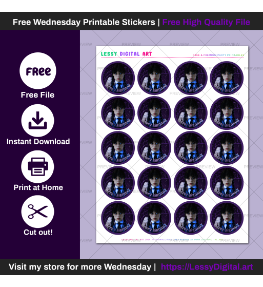 free wednesday stickersto print
