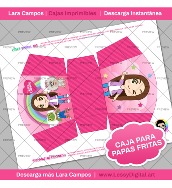 Caja imprimible lara campos para papas fritas