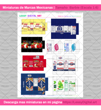 Miniaturas imprimibles para casa de muñecas barbie