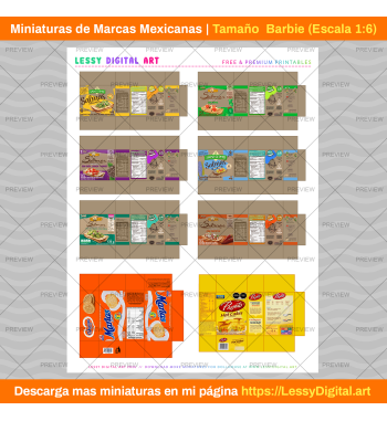 Miniaturas imprimibles para casa de muñecas barbie