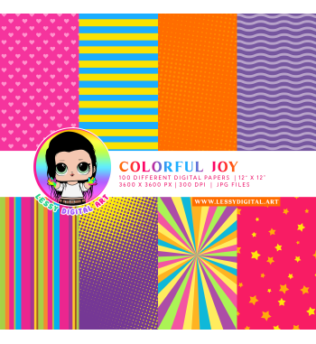 100 digital papers pink cute orange rainbow papeles digitales