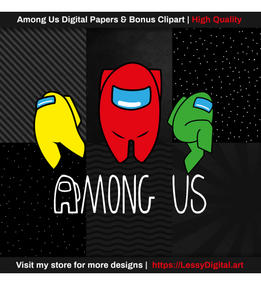 png among us clipart digital papers