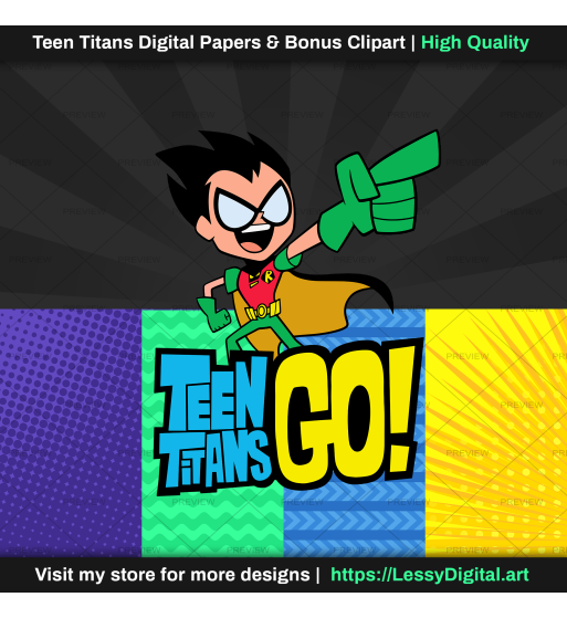 png teen titans go clipart digital papers