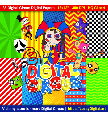 png digital circus clipart digital papers pomni