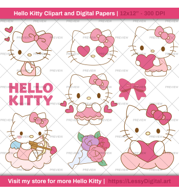 png hello kitty valentines day clipart