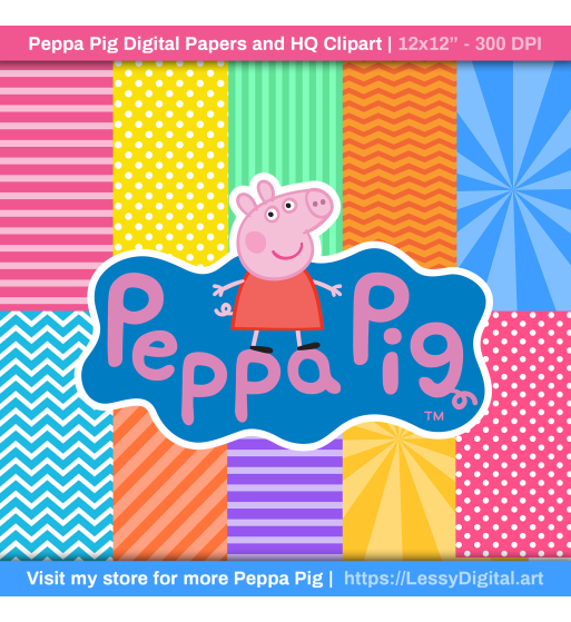 png peppa pig clipart digital papers