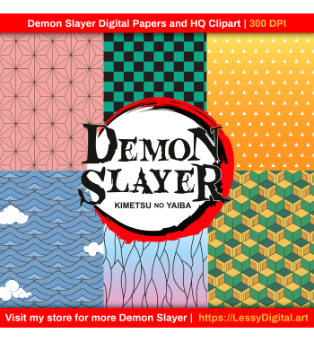 demon slayer clipart kimetsu no yaiba digital papers fondos