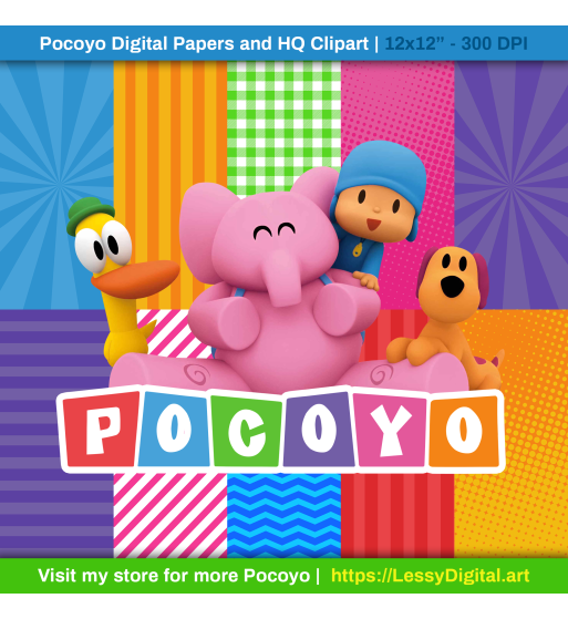 png pocoyo clipart digital papers