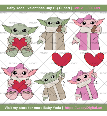 png baby yoda clipart valentines day