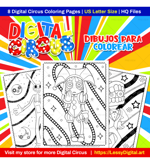 circo digital dibujos para colorear digital circus coloring pages