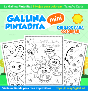 dibujos para colorear la gallina pintadita mini imprimibles