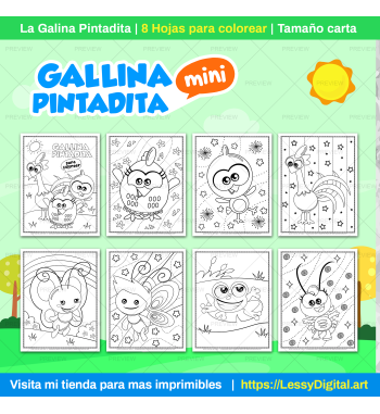 dibujos para colorear la gallina pintadita mini imprimibles