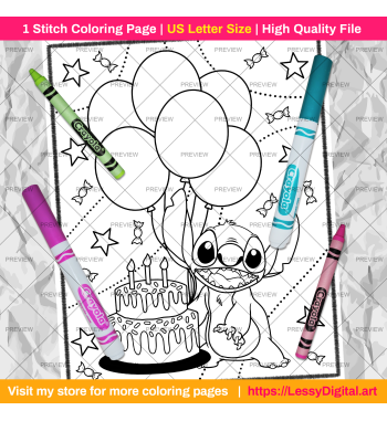 stitch coloring page para colorear imprimible