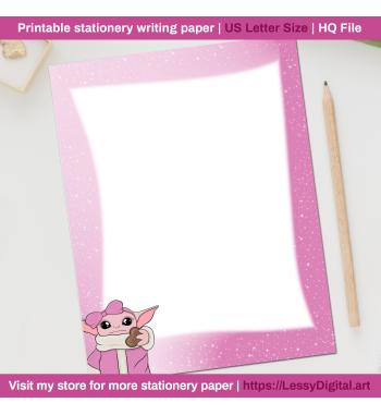 printable baby yoda stationery hojas decoradas