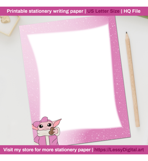 printable baby yoda stationery hojas decoradas