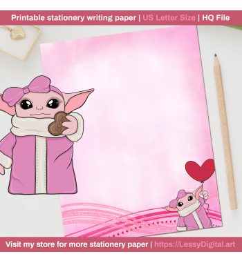printable baby yoda stationery hojas decoradas