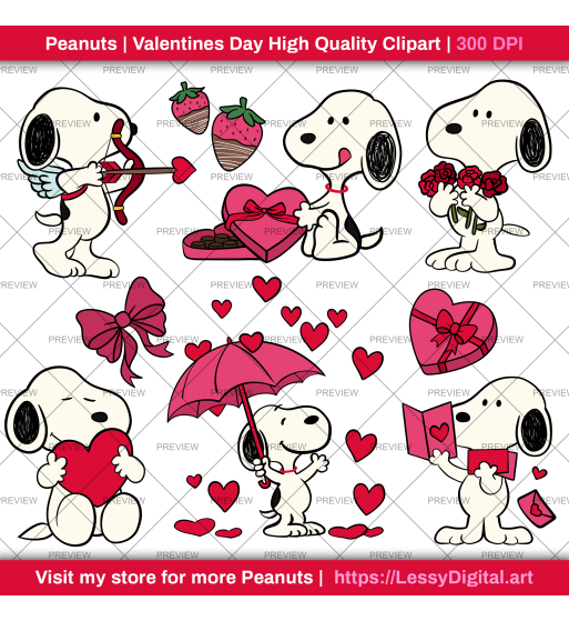 snoopy png peanuts valentine's day clipart