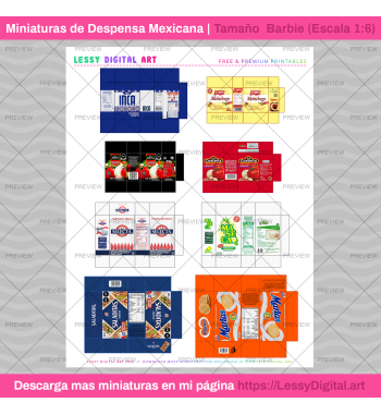 Miniaturas imprimibles para casa de muñecas barbie