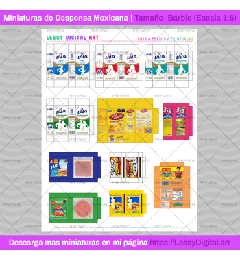 Miniaturas imprimibles para casa de muñecas barbie