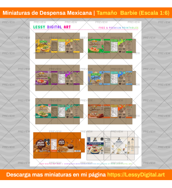 Miniaturas imprimibles para casa de muñecas barbie